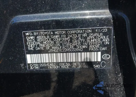 2024 Lexus Is 350 F Sport from USA, damaged, VIN JTHGZ1E22R5033942